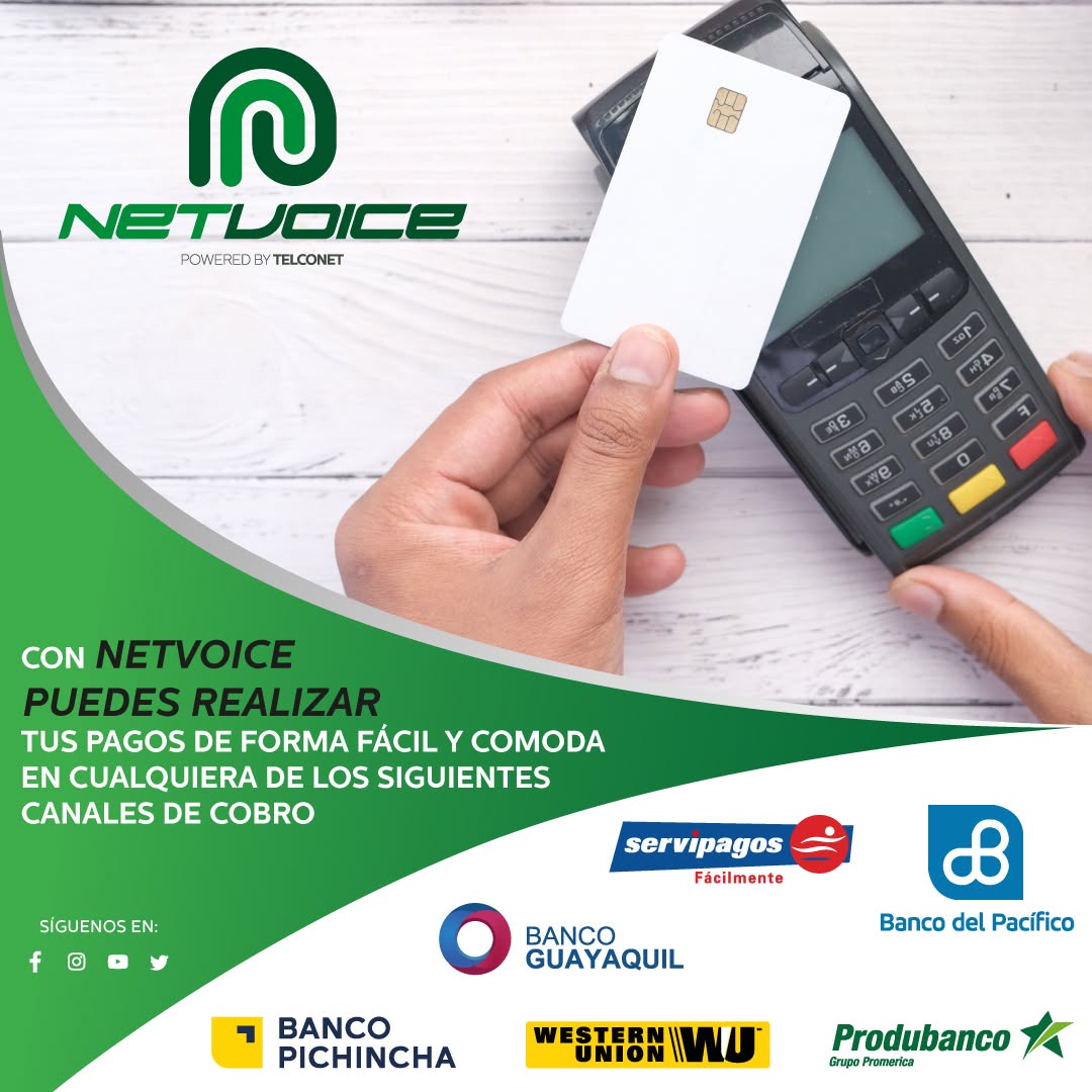 Formas de pago para servicios NetVoice